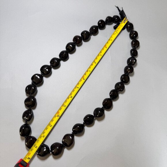 Vintage 1960s Hawaiian Brown Kukui Nut Lei Necklace – Handmade Hawaii - Picture 7 of 8